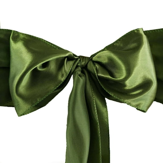 Efavormart 5pcs Moss/Willow SATIN Chair Sashes Tie Bows for Wedding Events Decor Chair Bow Sash Party Decoration Supplies  6 x106"
