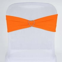 Efavormart 5pcs Orange Spandex Chair Sash, Elastic Band Sashes Fitted chair tie for wedding Event Banquet Decor