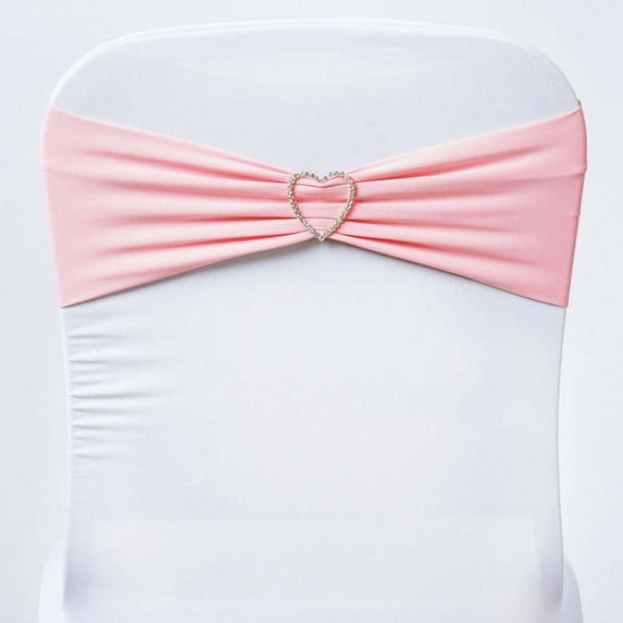 Efavormart 5pcs Pink Spandex Chair Sash, Elastic Band Sashes Fitted chair tie for wedding Event Banquet Decor