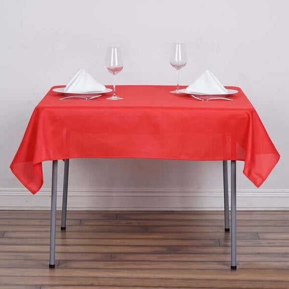 Efavormart 5pcs of 54x54" RED Wholesale Linens Seamless Polyester Square Linen Tablecloth For Wedding Banquet Party Restaurant