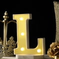 thumbnail image 1 of Efavormart 6" 3D Gold Marquee Letters 5 LED Light Up Letters Warm White LED Letter Lights - L, 1 of 10