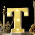 thumbnail image 1 of Efavormart 6" 3D Gold Marquee Letters 5 LED Light Up Letters Warm White LED Letter Lights - T, 1 of 10