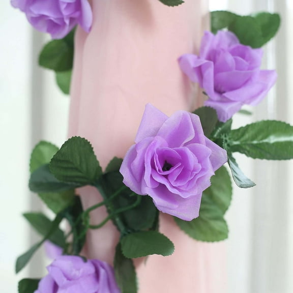 Efavormart 6 FT Long 3D Rose Chain Garland for Wedding Arrangements Party Baby Shower Decorations Supply - Lavender