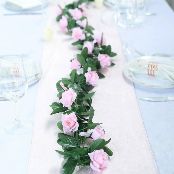 Efavormart 6 FT Long 3D Rose Chain Garland for Wedding Arrangements Party Baby Shower Decorations Supply - Pink