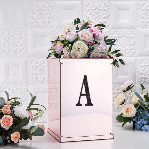 Efavormart 6" Letter A Black Self-Adhesive Rhinestone Number Stickers for DIY Crafts, Handicraft Art, Graduation Cap Decorations Birthday Party, Wedding Alpha-Numeric stickers