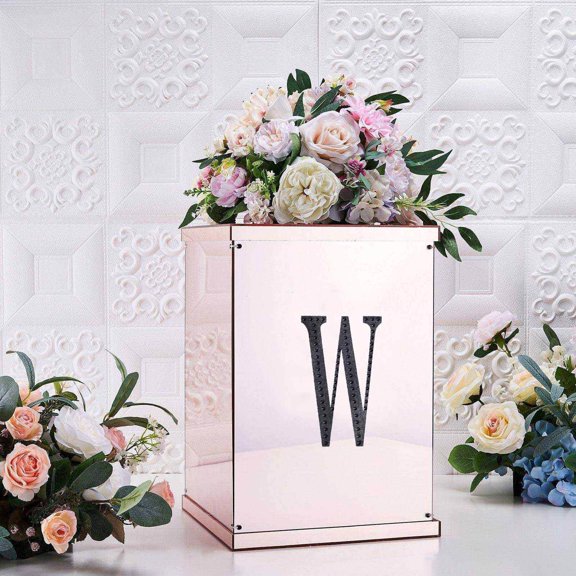 Efavormart 6" Letter W Black Self-Adhesive Rhinestone Number Stickers for DIY Crafts, Handicraft Art, Graduation Cap Decorations Birthday Party, Wedding Alpha-Numeric stickers