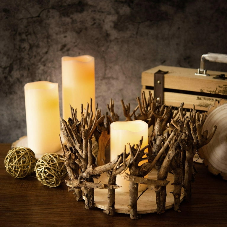 Natural Ore Cylindrical Candle Holders Desk Decoration White