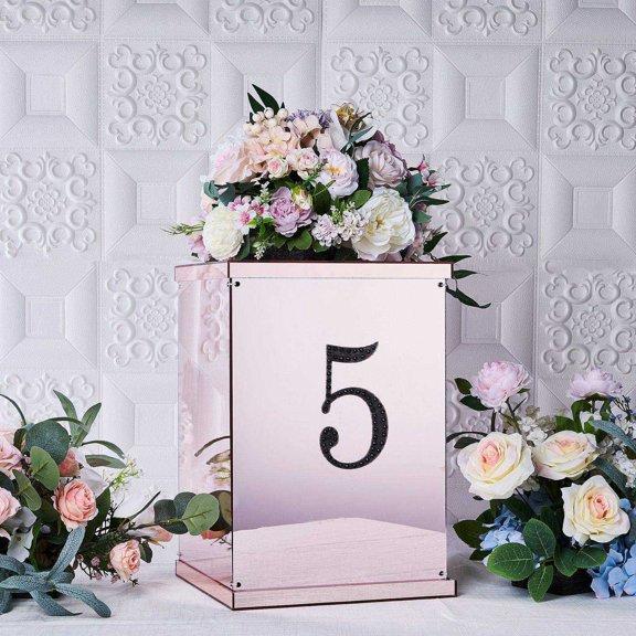 Efavormart 6" Number 5 Black Self-Adhesive Rhinestone Number Stickers for DIY Crafts, Handicraft Art, Graduation Cap Decorations Birthday Party, Wedding Alpha-Numeric stickers