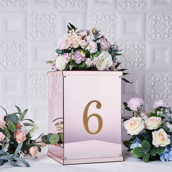 Efavormart 6" Number 6 Gold Self-Adhesive Rhinestone Number Stickers for DIY Crafts, Handicraft Art, Graduation Cap Decorations Birthday Party, Wedding Alpha-Numeric stickers