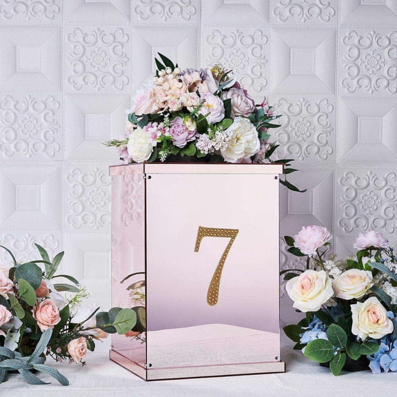 Efavormart 6" Number 7 Gold Self-Adhesive Rhinestone Number Stickers for DIY Crafts, Handicraft Art, Graduation Cap Decorations Birthday Party, Wedding Alpha-Numeric stickers