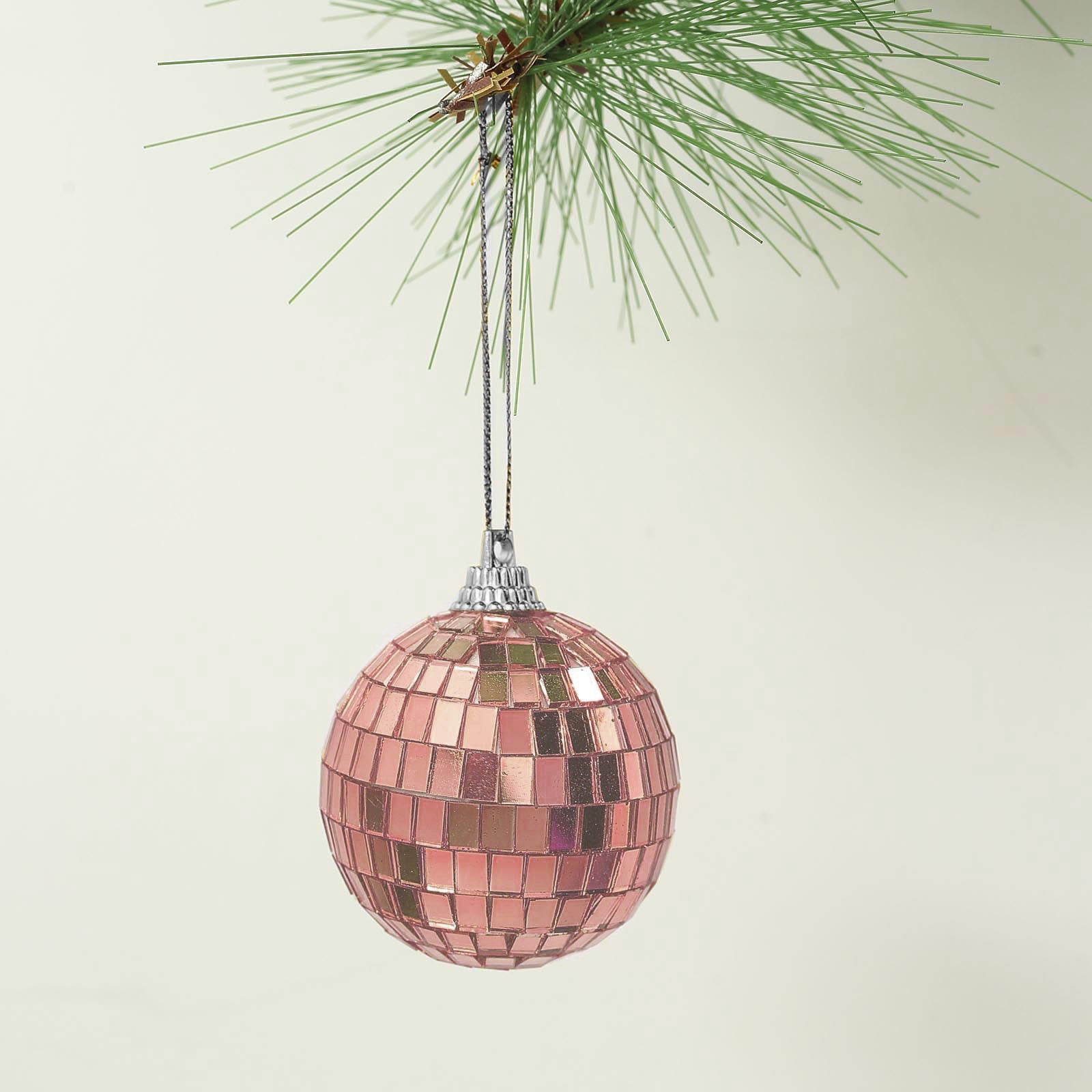 Gold & Pink Stripy Disco Ball.handmade Blue and Green Disco Glitter Ball  Groovy-retro Interior-party-mirror Tiles-party Decor-personalised 