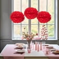 thumbnail image 1 of Efavormart 6 PCS Paper Tissue Wedding Birthday Party Banquet Event Festival Paper Flower Pom Pom - Red 10 inch, 1 of 11