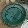 thumbnail image 1 of Efavormart 6 Pack | 12" Hunter Emerald Green / Gold Acrylic Plastic Beaded Rim Round Charger Plates, 1 of 11