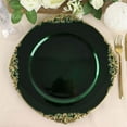 thumbnail image 1 of Efavormart 6 Pack - 13"  Hunter Emerald Green Round Baroque Charger Plates Leaf Embossed Rim  Perfect for Wedding Catering Decorations Centerpieces, Events Party, Tabletop Decor & Dinner Servers, 1 of 11