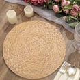 thumbnail image 1 of Efavormart 6 Pack | 13" Natural Woven Rattan Design Disposable Serving Trays, Round Paper Charger Plates, 1 of 8
