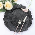 thumbnail image 1 of Efavormart 6 Pack 13" Round Black  Plastic Reef Charger Plates Ruffled Rim Dinner Charger Plates For Weddings Events, 1 of 11