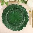 thumbnail image 1 of Efavormart 6 Pack 13" Round Hunter Emerald Green Plastic Reef Charger Plates Ruffled Rim Dinner Charger Plates For Weddings Events, 1 of 11