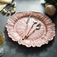 thumbnail image 1 of Efavormart 6 Pack 13" Round Rose Gold Plastic  Reef Charger Plates Ruffled Rim Dinner Charger Plates For Weddings Events, 1 of 10