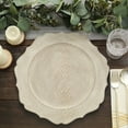 thumbnail image 1 of Efavormart 6 Pack | 13" Rustic White Wooden Textured Acrylic Charger Plates With Scalloped Rim, 1 of 11