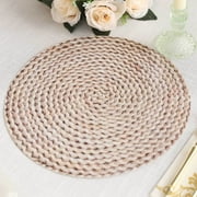 Efavormart 6 Pack | 13" Wheat Woven Rattan Design Disposable Serving Trays, Round Paper Charger Plates