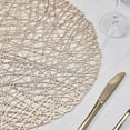 thumbnail image 1 of Efavormart 6 Pack 15" Champagne Round Woven Vinyl Placemats Non Slip Dining Table Placemats For Wedding Events Birthday Party, 1 of 5