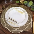thumbnail image 1 of Efavormart 6 Pack | 15" Metallic Gold Round Washable Rose Flower Placemats, Non Slip Vinyl Dining Table Mats, 1 of 5