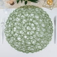 thumbnail image 1 of Efavormart 6 Pack 15" Olive Green Metallic String Round Placemats For Wedding Events Birthday Party, 1 of 10