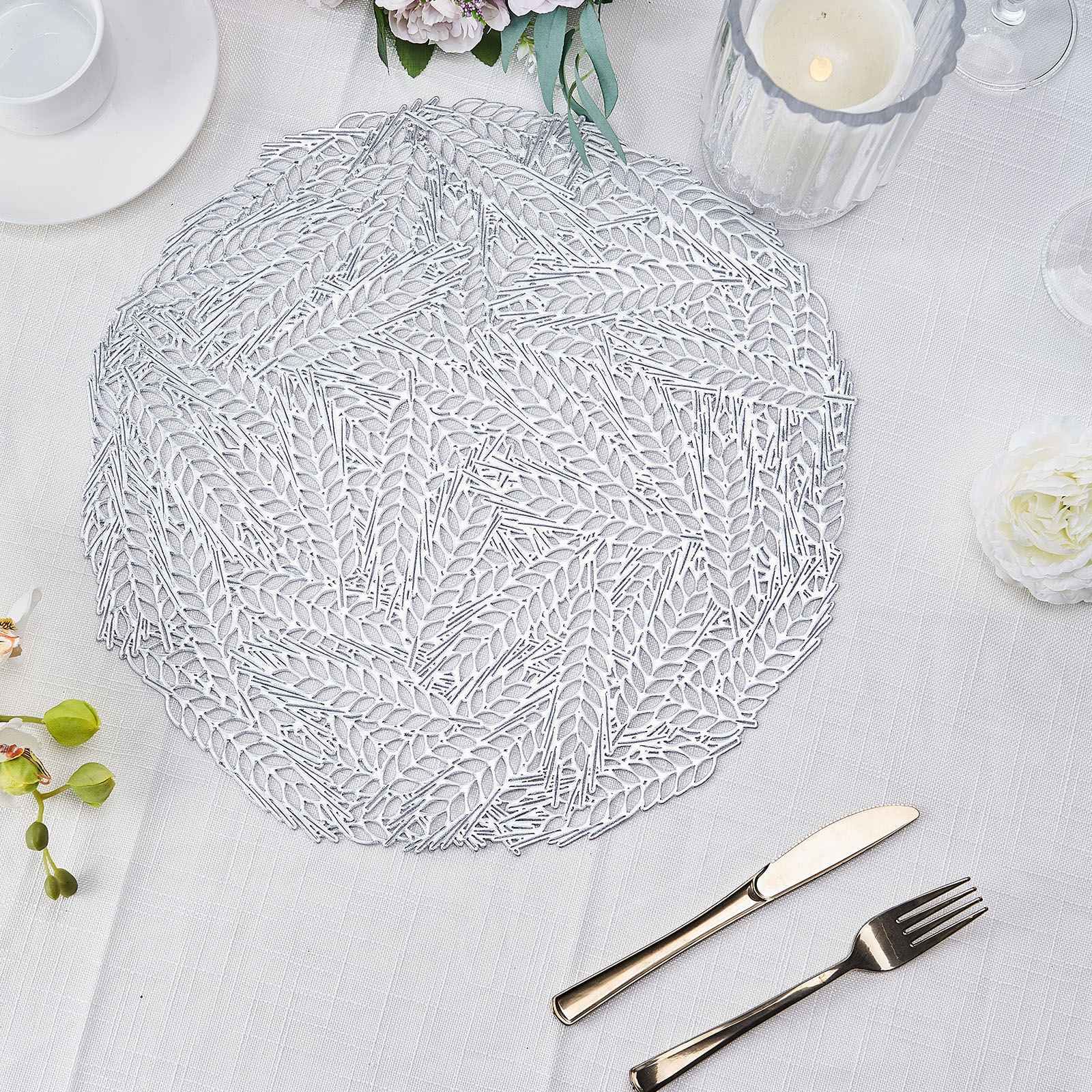 My Texas House Remi Seagrass 15" Round Placemats, 4 Pack, Natural