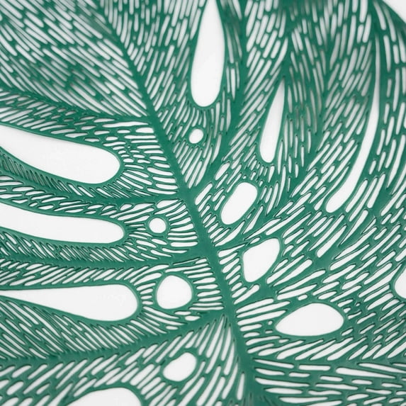 Efavormart 6 Pack | 18" Green Monstera Leaf Placemat, Dining Table Mats, Metallic Dining Table Mats - Perfect for Wedding Table, Party, Home, Dining Hall, Kitchen, Hotel and Business Office