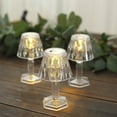 thumbnail image 1 of Efavormart 6 Pack | 4.5" Warm White Clear Crystal Mini Acrylic LED Desk Lamps, Decorative Accent Night Lights, 1 of 11
