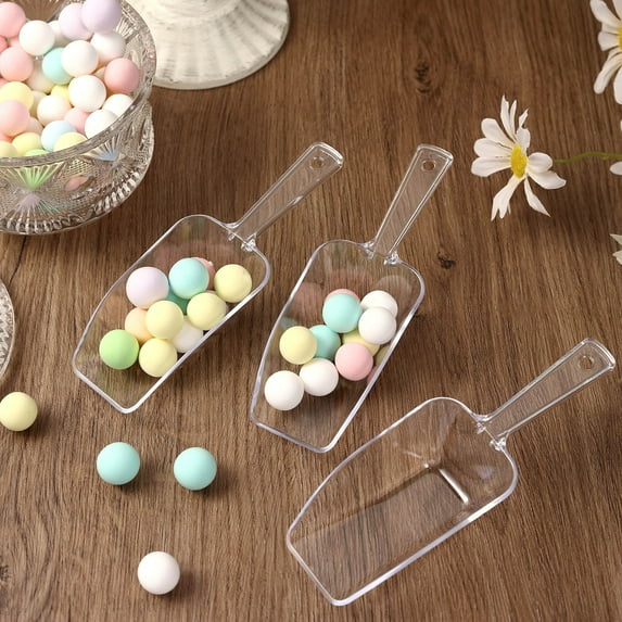 Efavormart 6 Pack - 6" Clear Plastic Scoop, Candy Scoops, Popcorn Scoop for Wedding, Birthday, Party, Banquet, Home, Picnic, Outdoor Disposable Dinnerware, Colorful Sweets