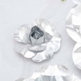 thumbnail image 1 of Efavormart 6 Pack 8” 3D Craft Rose Silver Artificial Real Feel Foam Rose For Wall Backdrop Centerpieces Party Home Decor, 1 of 11