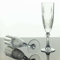 Efavormart 6-Pack Champagne Glasses, 8oz Shatterproof Plastic Crystal Cut Toast Flutes, Clear for Party Celebration Wedding