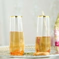 thumbnail image 1 of Efavormart 6 Pack 9 oz Clear Disposable Stemless Champagne Flutes with Gold RIM Cylinder Glass, 1 of 11