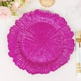thumbnail image 1 of Efavormart 6 Pack Fuchsia Round Reef Acrylic Plastic Charger Plates, Dinner Charger Plates 13", 1 of 11