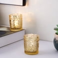 thumbnail image 1 of Efavormart 6 Pack Gold Mercury Glass Candle Holders, Votive Tealight Holders With Primrose Design for Home Decor, Wedding, Reception, Quinceanera, Parties, 1 of 11