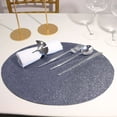 thumbnail image 1 of Efavormart 6 Pack Non-Slip Table Placemats, Oval Faux Leather Placemats With Glitter - Charcoal Gray for Wedding, Banquet, Party, Kitchen, Dining, Conference Tables Decor, Centerpieces, 1 of 5