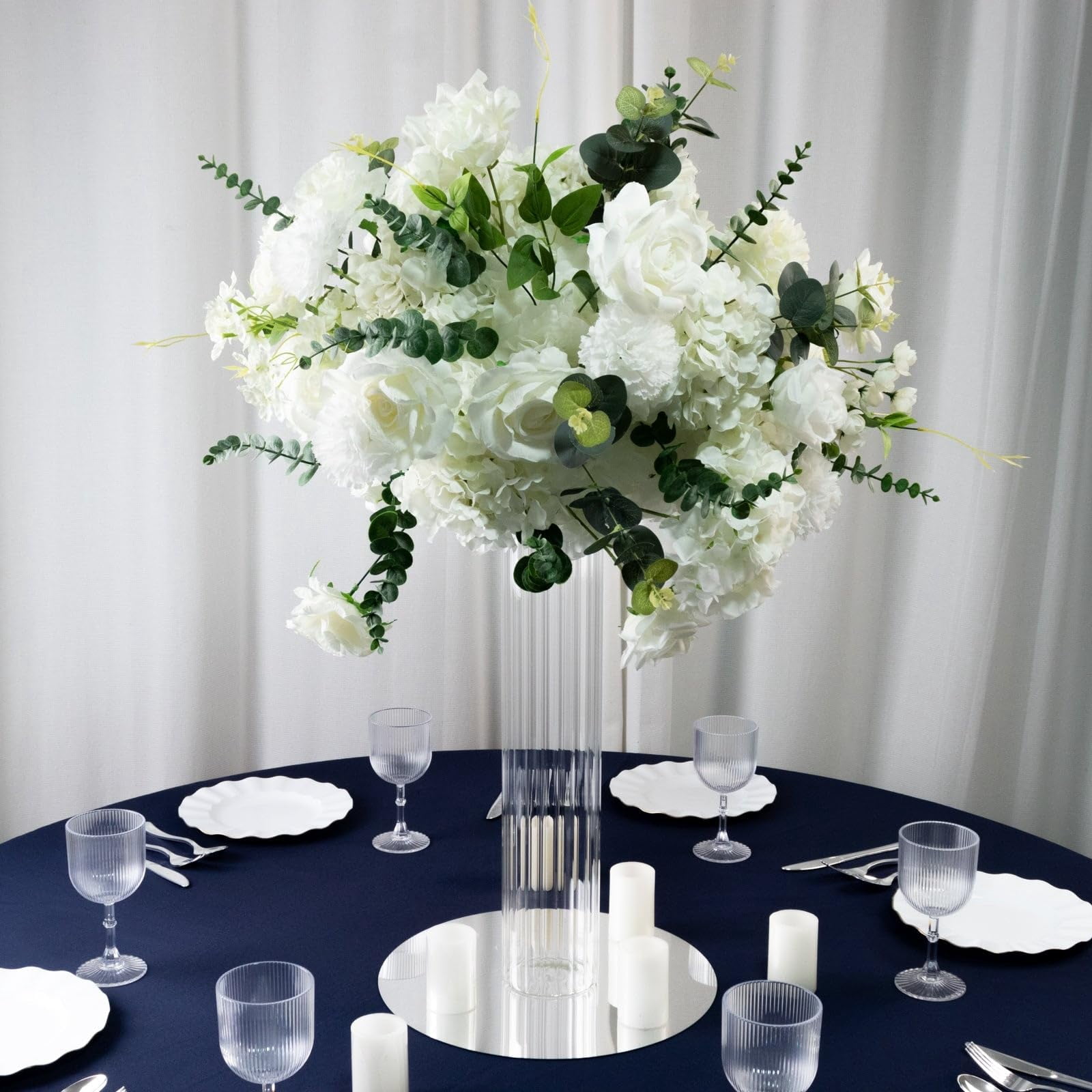 Efavormart Ribbed Cylinder Vase - Thumbnail 2