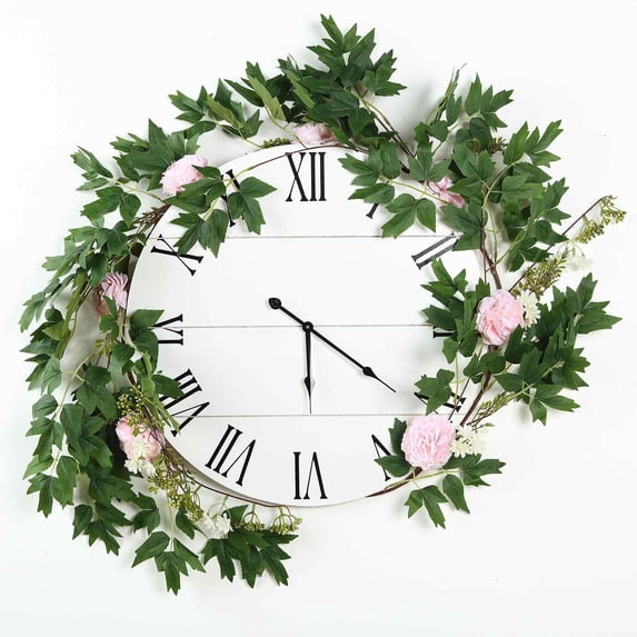 Efavormart 6 ft Blush 5 Flowers Silk Peony Garland Bendable Wire Vines Artificial Flower Garlands