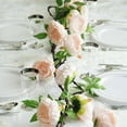 thumbnail image 1 of Efavormart 6 ft Blush Silk Peony Garland with Bendable Wire Vines Artificial Flower Garlands with Leaves for Wedding Decoration, 1 of 11