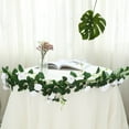 thumbnail image 1 of Efavormart 6 ft White 20 Flowers UV Protected Silk Rose Garland Bendable Wire Vines Artificial Flower Garland, 1 of 11
