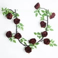 thumbnail image 1 of Efavormart 6 ft Wine Silk Peony Garland with Bendable Wire Vines Artificial Flower Garlands with Leaves for Wedding Decoration, 1 of 11