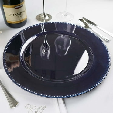 Efavormart 6 pcs 13" Navy Blue Round Charger Plates Dinner Chargers for Tabletop Decor Holiday Wedding Catering Event Decoration