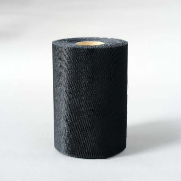 Efavormart 6" x 300 feet Wedding Tulle Roll For Party Decorations Banquet Event Sewing DIY Crafts Fabrics Sewing - Black