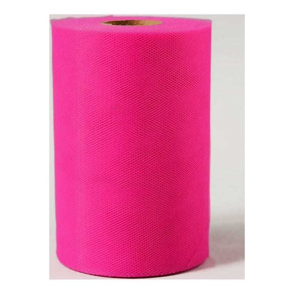 Efavormart 6" x 300 feet Wedding Tulle Roll For Party Decorations Banquet Event Sewing DIY Crafts Fabrics Sewing - Fuchsia