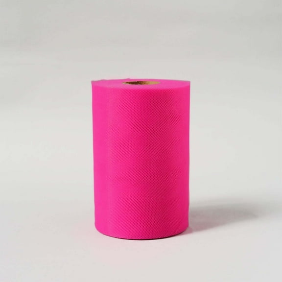 Efavormart 6"x100 Yards Fuchsia Tulle Fabric Bolt, Sheer Fabric Spool Roll For Crafts