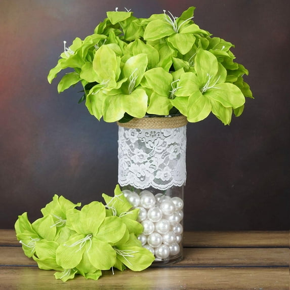Efavormart 60 Easter Artificial Lilies for DIY Wedding Bouquets Centerpieces Arrangement Party Home Wholesale Supplies - Sage Green