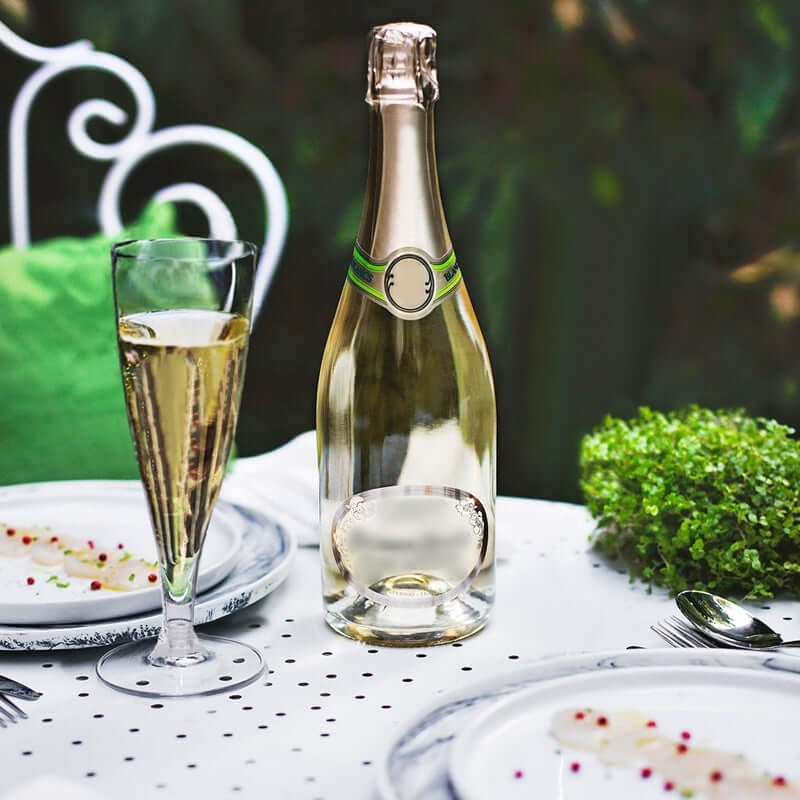 Efavormart 60 Pack 5oz Clear Plastic Disposable Champagne Flute Glasses | Hollow Stem | Detachable Base