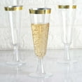 thumbnail image 1 of Efavormart 60 Pack 5oz Gold Rimmed Clear Champagne Flutes Cocktail Disposable Plastic Glasses For Wedding Banquet Party Events, 1 of 11