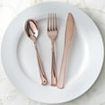 thumbnail image 1 of Efavormart 60 Pack Metallic Rose Gold Heavy Duty Plastic Silverware Set, Disposable Blush Cutlery Utensil Set - 7" and 8", 1 of 10